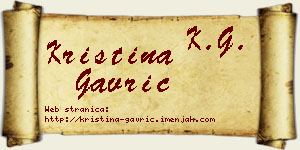 Kristina Gavrić vizit kartica
